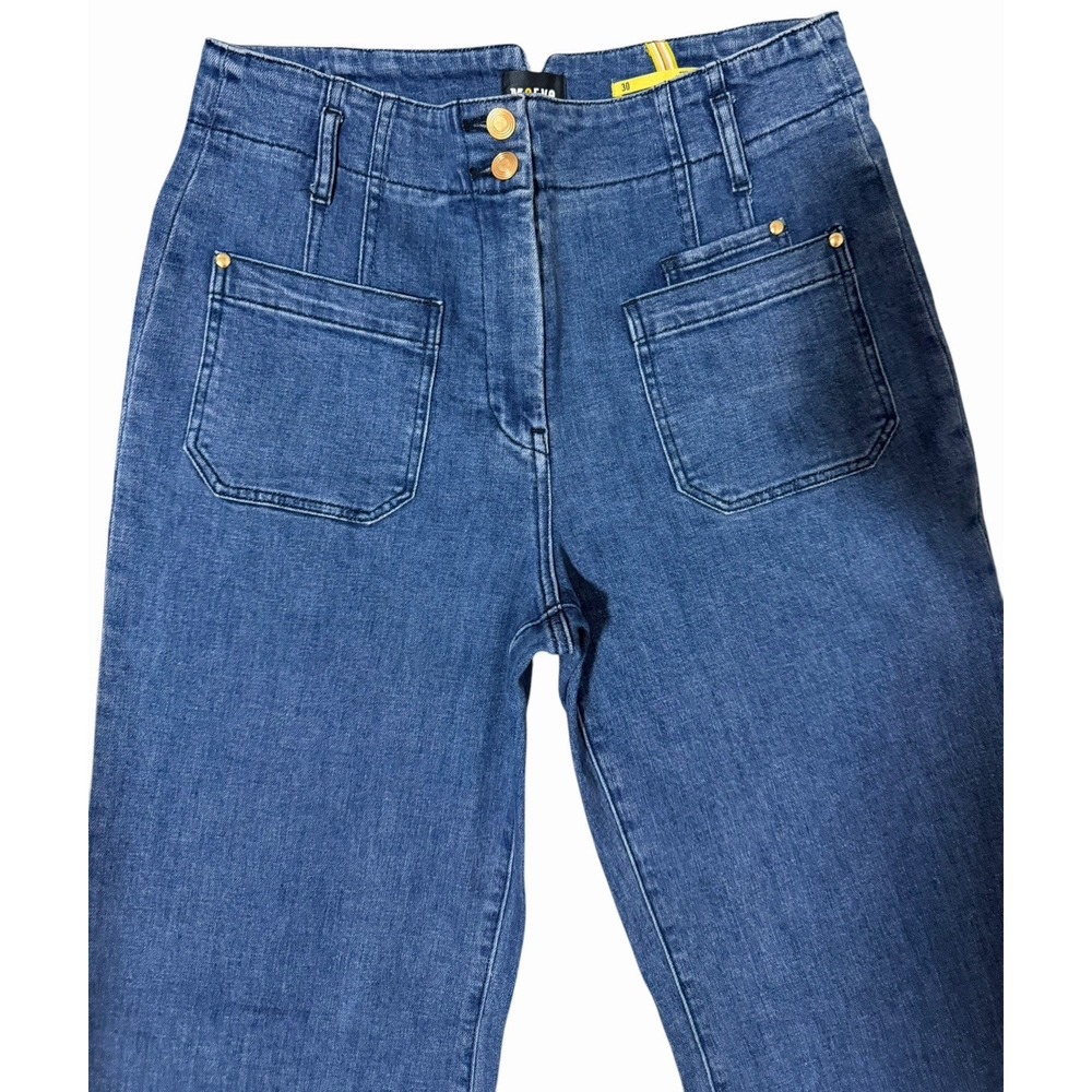 Maeve Anthropologie Junie Wide Leg High Rise Sailor Utility Trouser Jean Size 30 - Picture 3 of 15